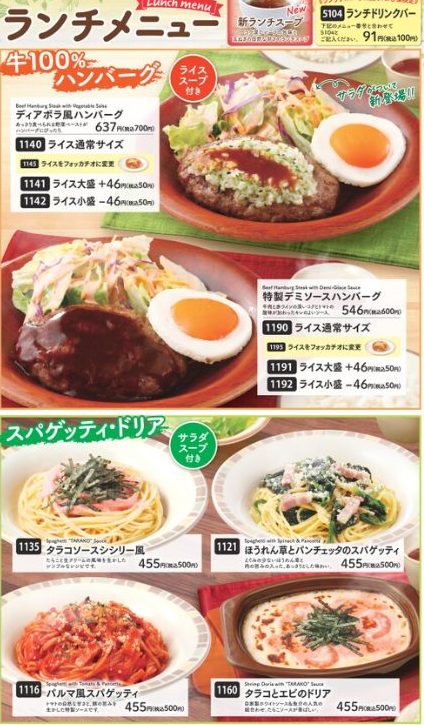 サイゼリヤ ランチ メニュー B